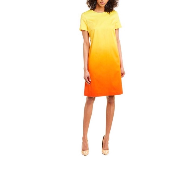 Escada | Dresses | Escada Yellow Orange Dress | Poshmark